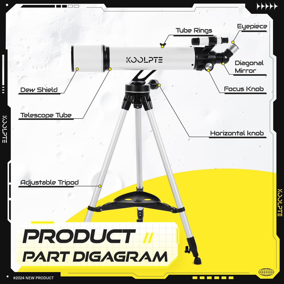 Koolpte portable setup shown for on-the-go stargazing.