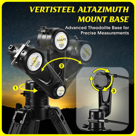 Koolpte Vertisteel mount base provides stable, precise tracking