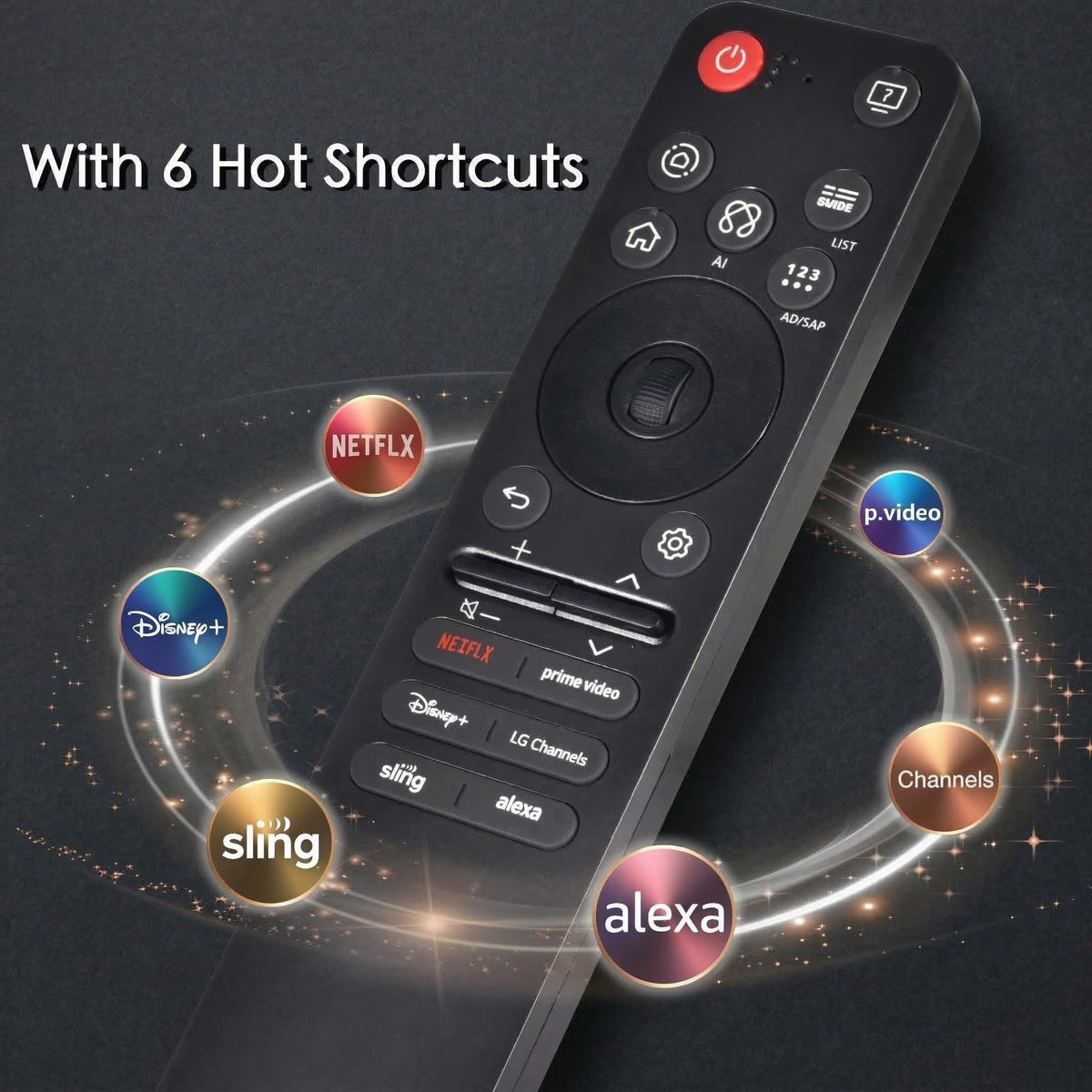 KOOMOER remote held in hand to show size and ergonomic comfort benefit