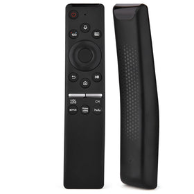 KOOMOER voice remote front view showing ergonomic grip and responsive buttons.
