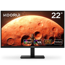 KOORUI 22-inch monitor front view with crisp Full HD display ideal for daily tasks.