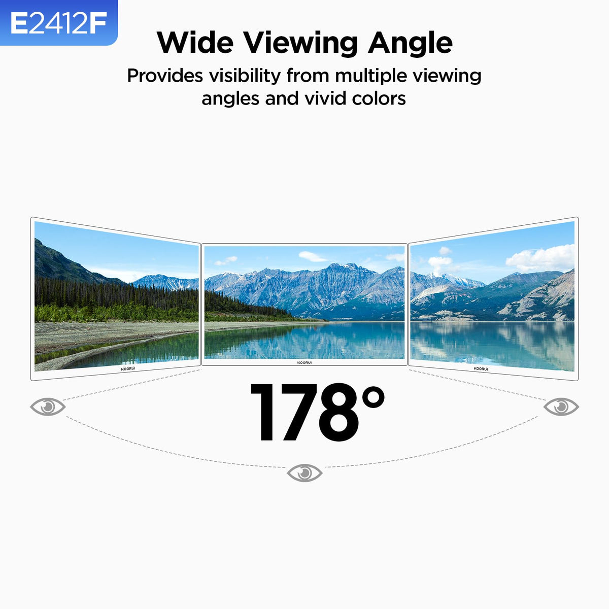KOORUI 24-inch monitor in dim room demonstrates low blue light setting