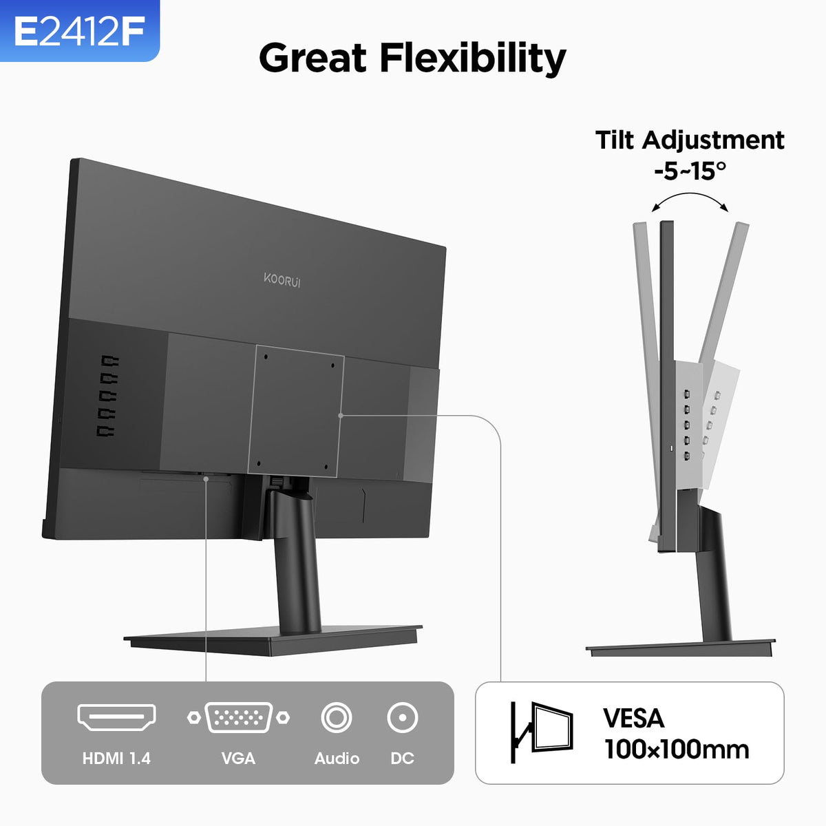 KOORUI 24-inch monitor packaging with included HDMI cable