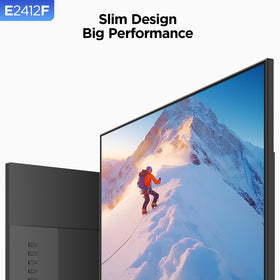 KOORUI 24-inch monitor tilted side view highlights ergonomic tilt for comfort