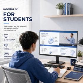 KOORUI eye-care IPS panel delivers vivid color for work and streaming.