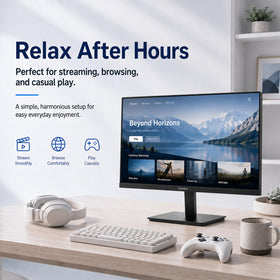 KOORUI monitor with HDMI and VGA ports simplifies device connections.