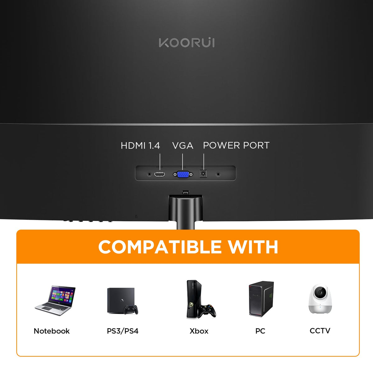 KOORUI 1080p VA panel delivers crisp contrast and natural color detail