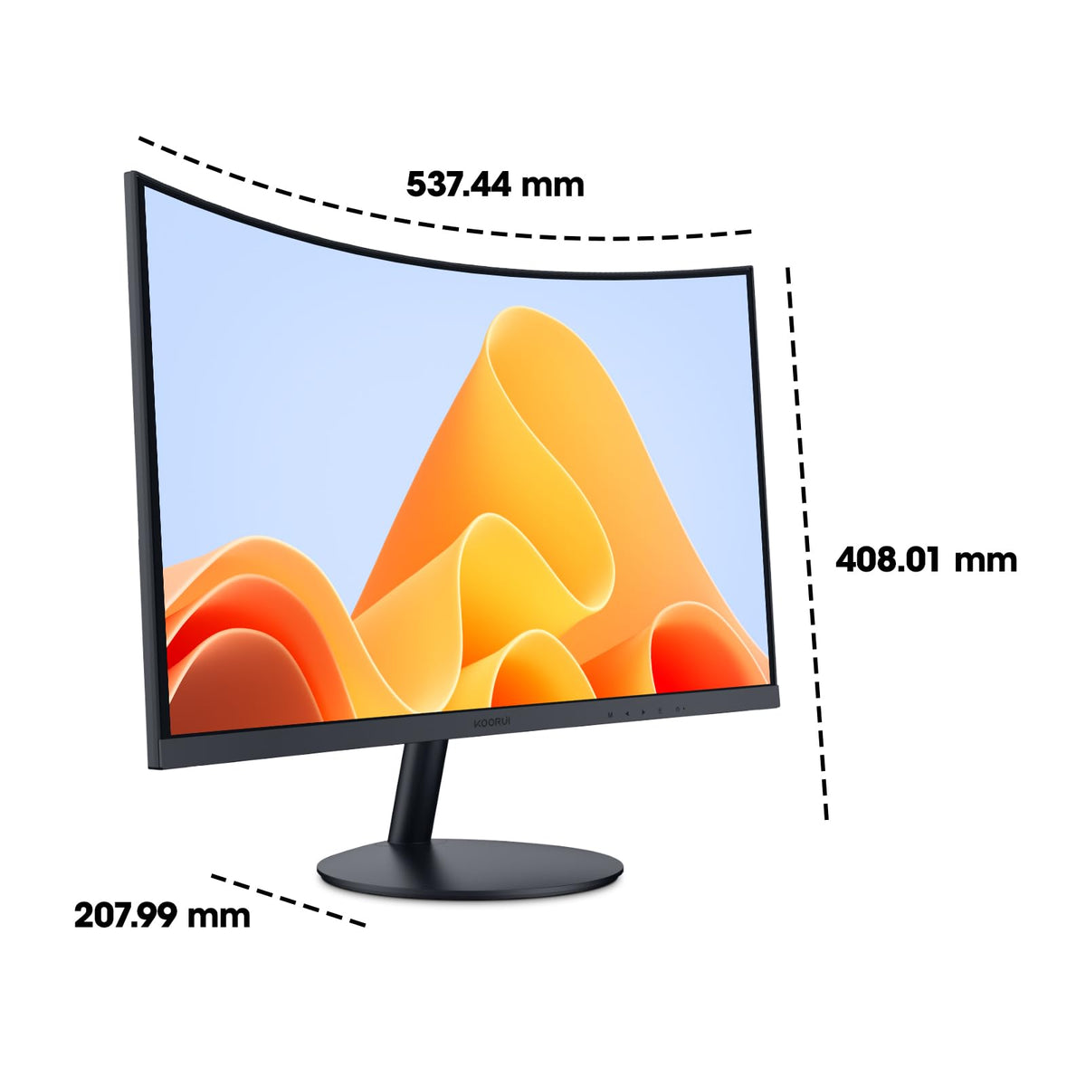 KOORUI 24-inch curved monitor workspace setup for productive reading and coding