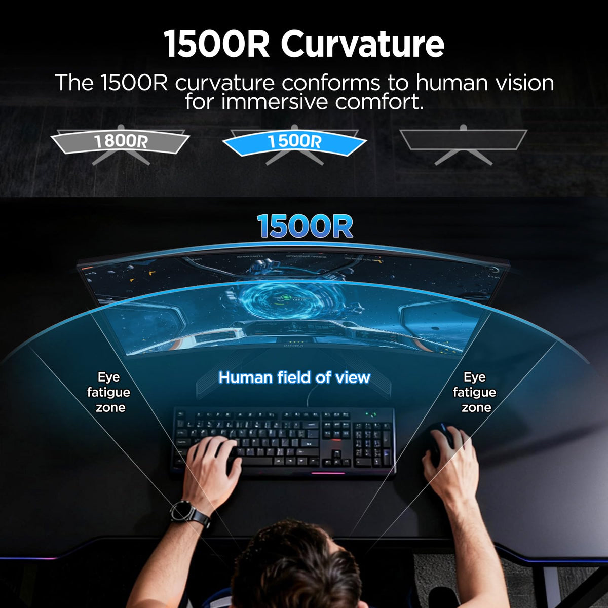 KOORUI 27-inch curved monitor with 99% sRGB color coverage