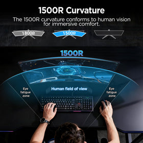 KOORUI 27-inch curved monitor with 99% sRGB color coverage