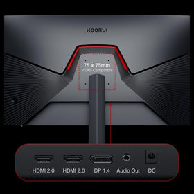 KOORUI HDMI and DisplayPort provide flexible connectivity