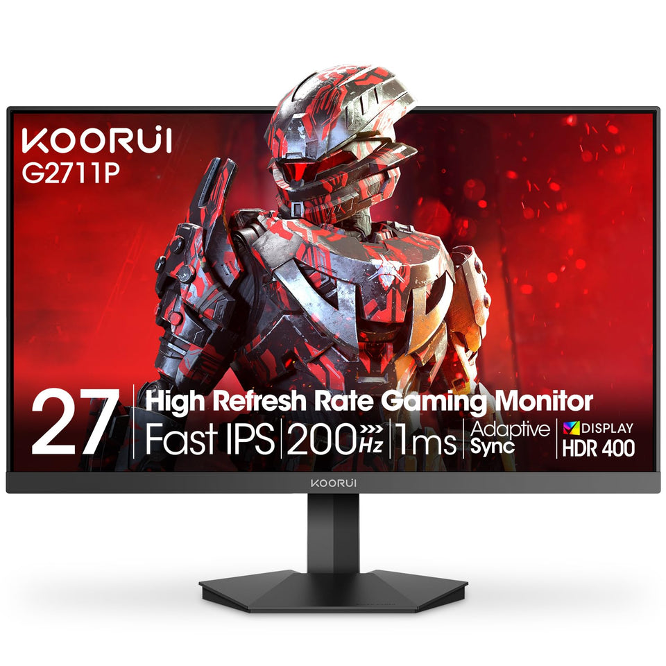 KOORUI 27inch gaming monitor with 200Hz refresh for ultra-smooth gameplay.