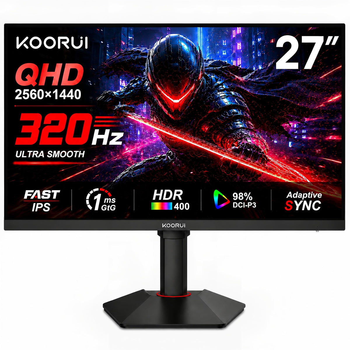 KOORUI 27-inch monitor with 320Hz for ultra-smooth gameplay and faster reactions.