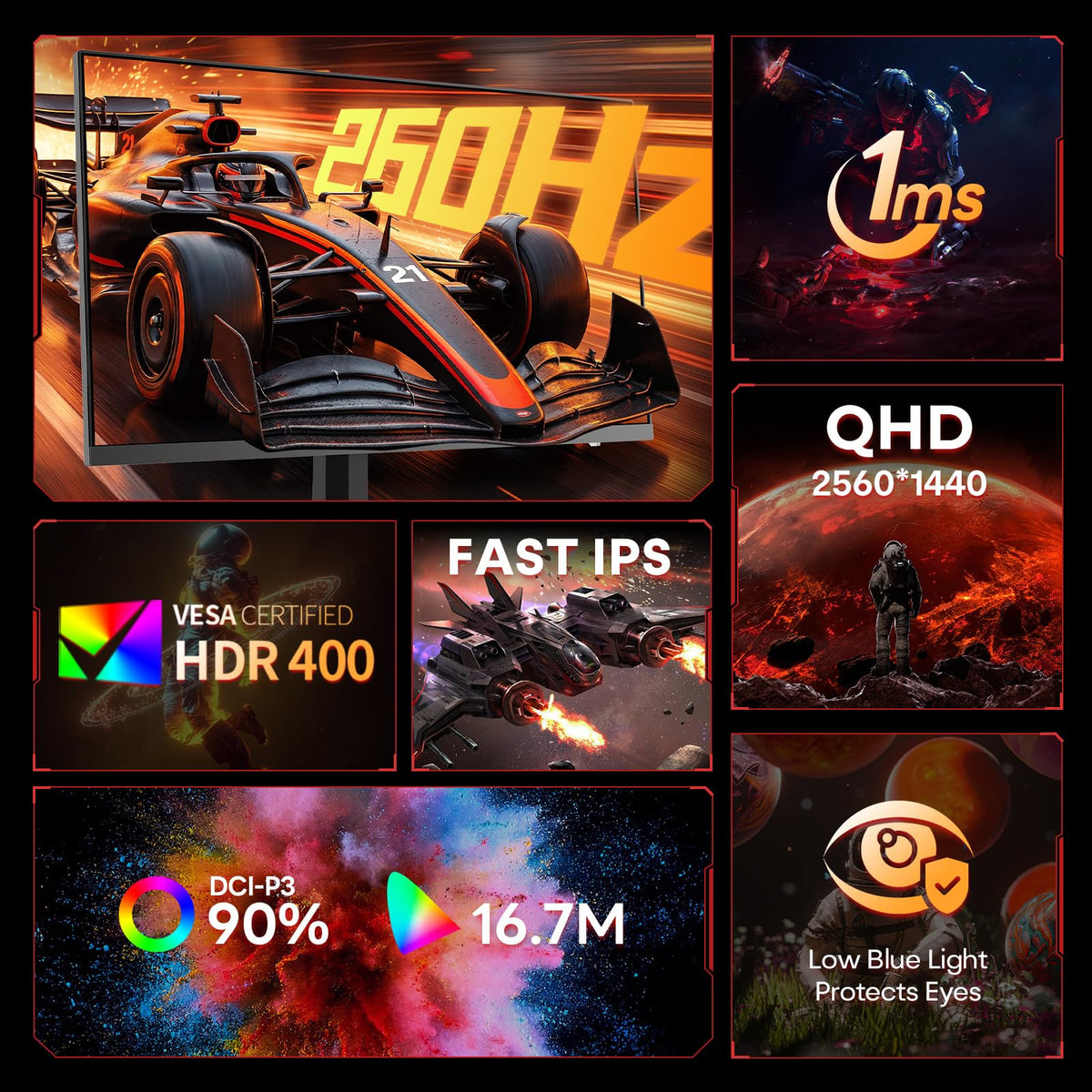 KOORUI 27-inch QHD display delivering sharp details for gaming and creative tasks.