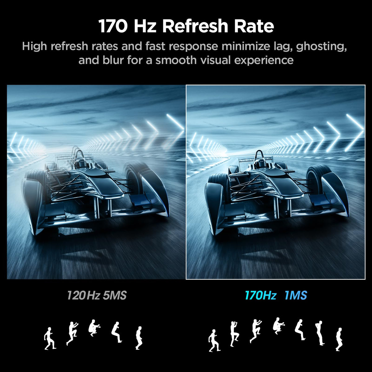 KOORUI curved monitor optimized for fast-action gaming with smooth motion