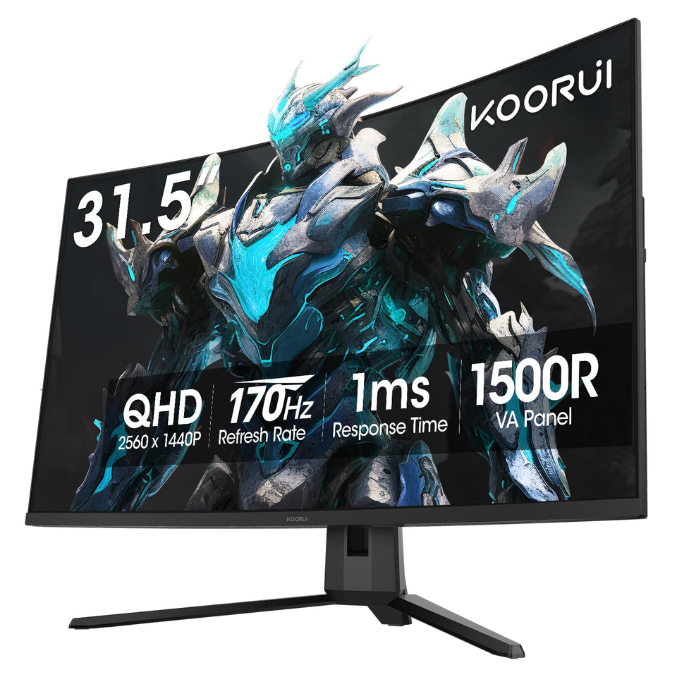 KOORUI 32-inch curved monitor immersive display for cinematic gaming