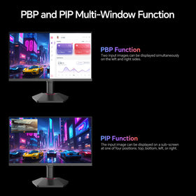 KOORUI 98% DCI-P3 HDR400 panel enhances color depth and contrast.