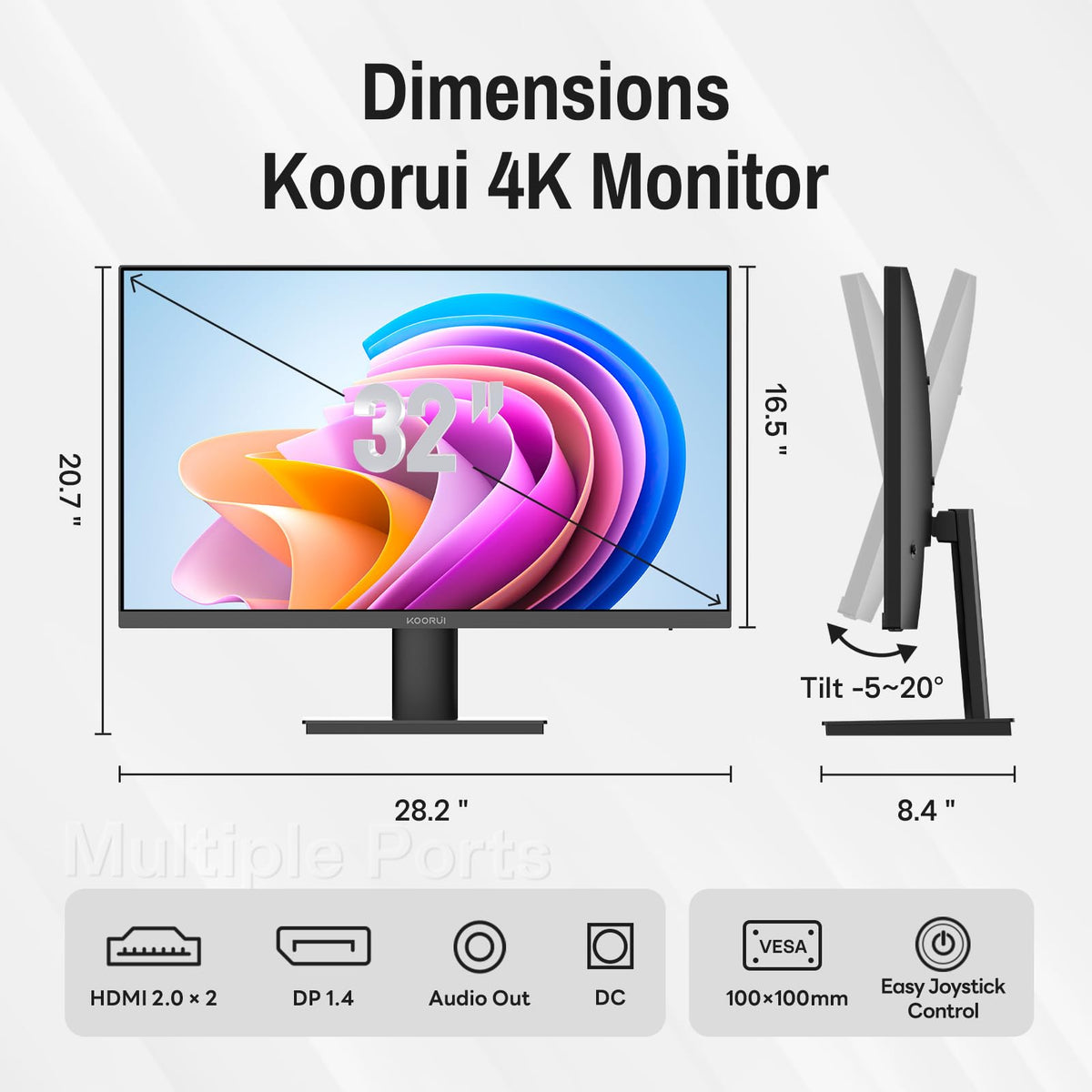 KOORUI E3241A eye comfort mode reducing blue light during long sessions.