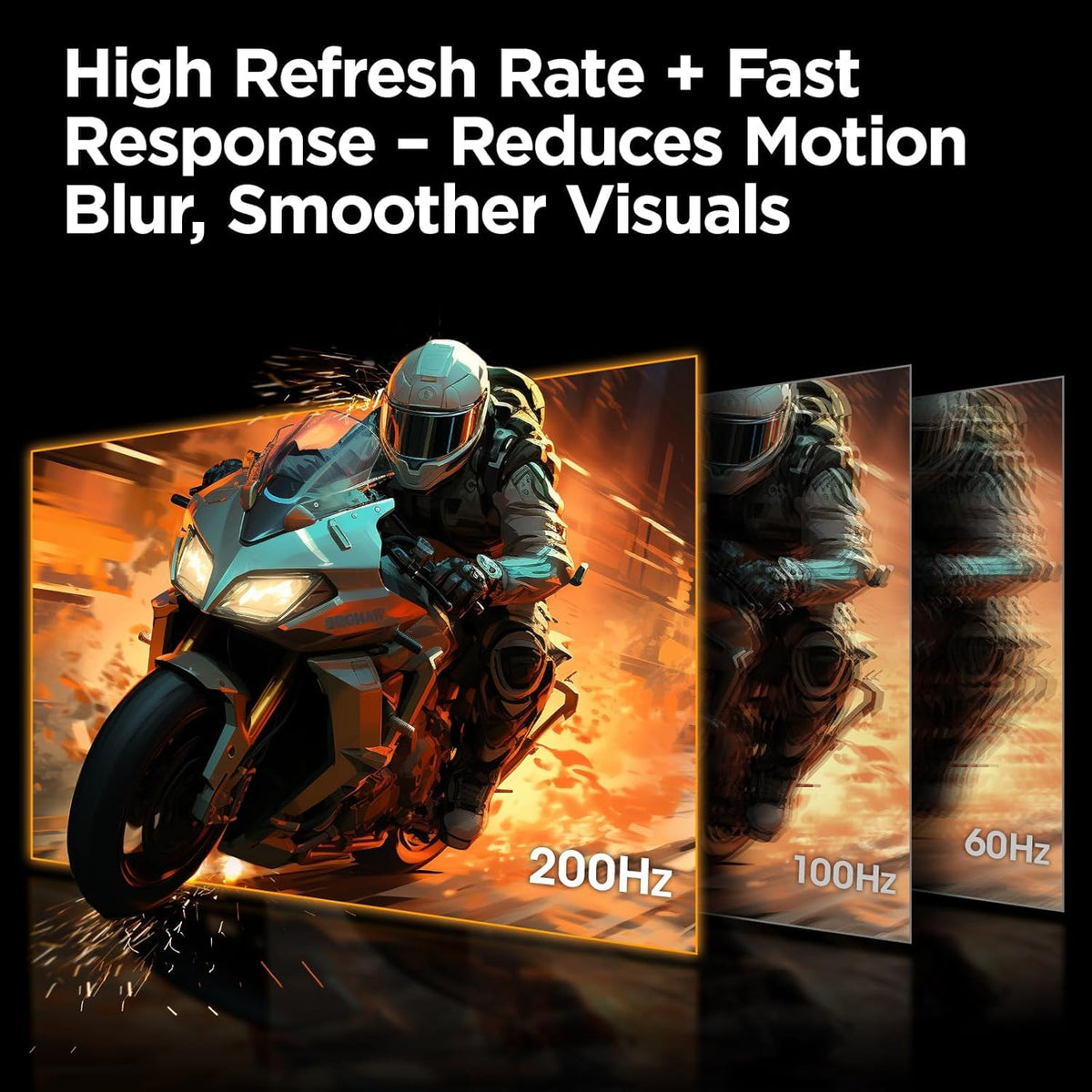 KOORUI Fast IPS panel delivers 1ms response for responsive gameplay.