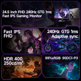 KOORUI G2511X 240Hz fast IPS action shot emphasizes smooth motion for competitive play.