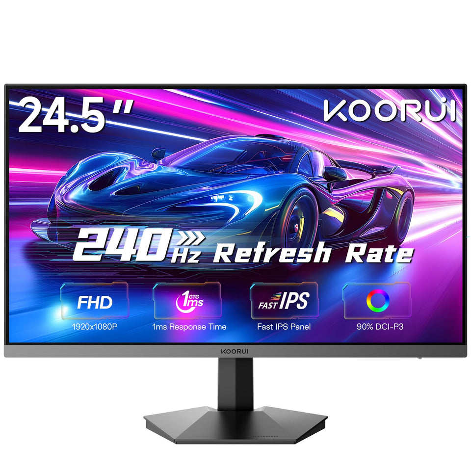 KOORUI G2511X front view highlights immersive gaming with a vibrant display.