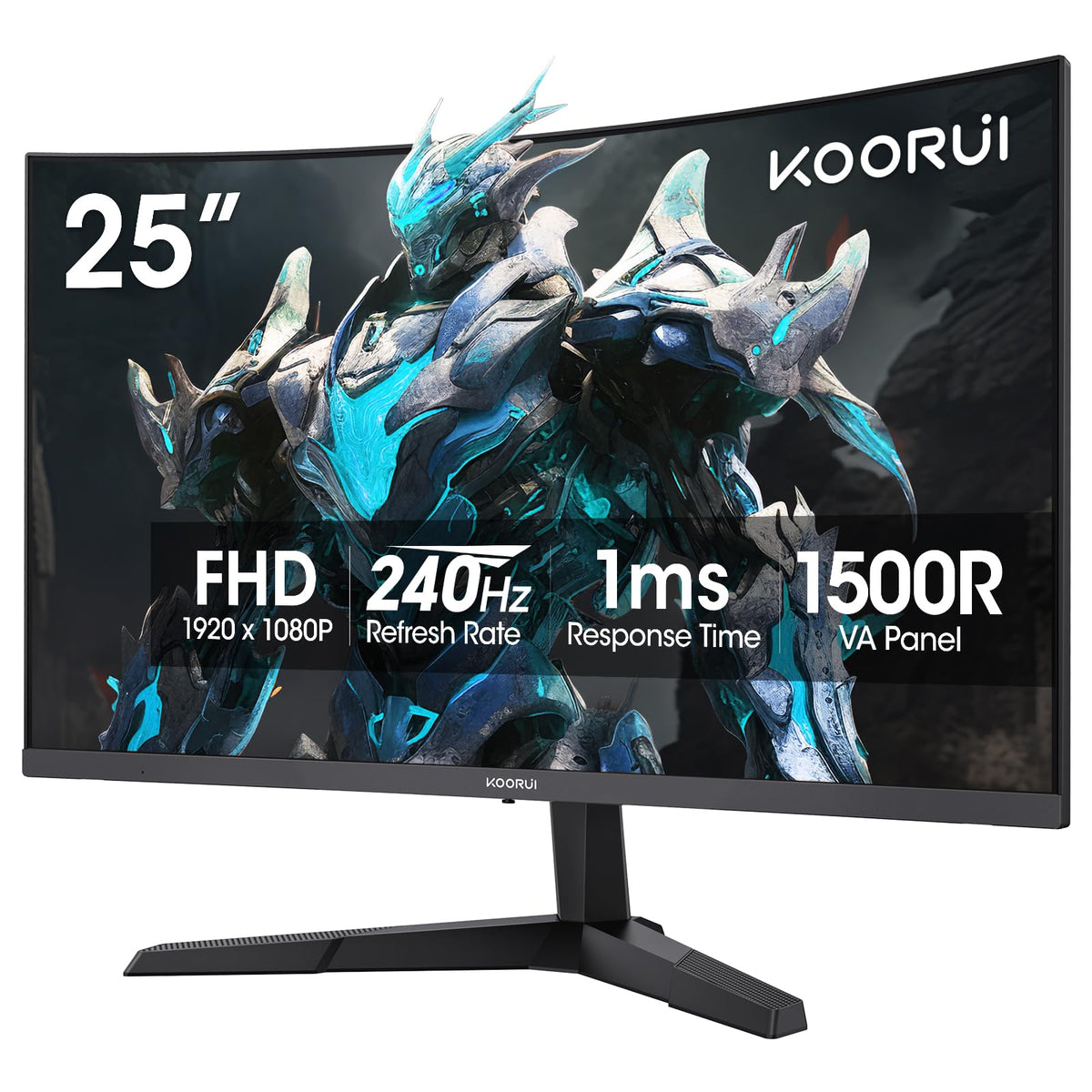 KOORUI G2511XC 25-inch curved monitor with 1500R immersion for immersive gaming.