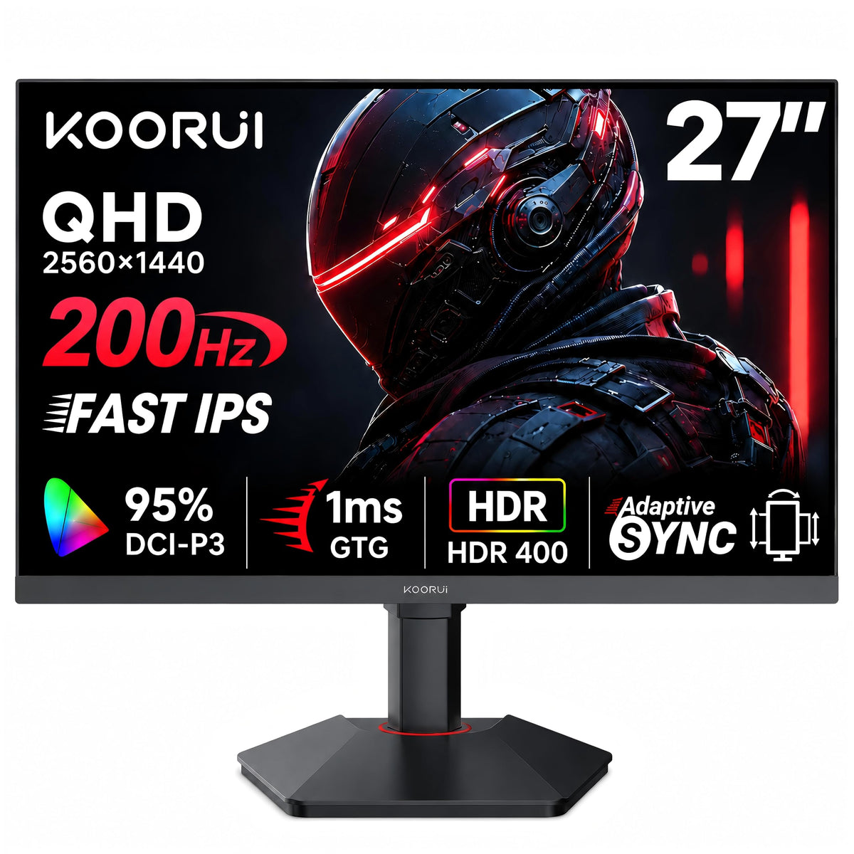 KOORUI G2722P front view for immersive 27-inch gaming.