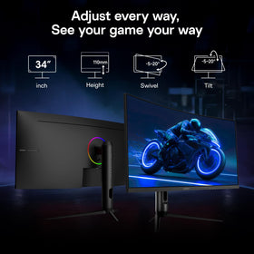 KOORUI G3441XC dual HDMI 2.1 and DP 1.4 connectivity