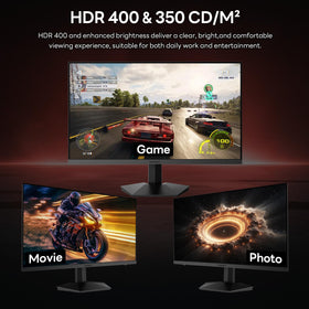 KOORUI HDMI and DisplayPort inputs simplify device connections.