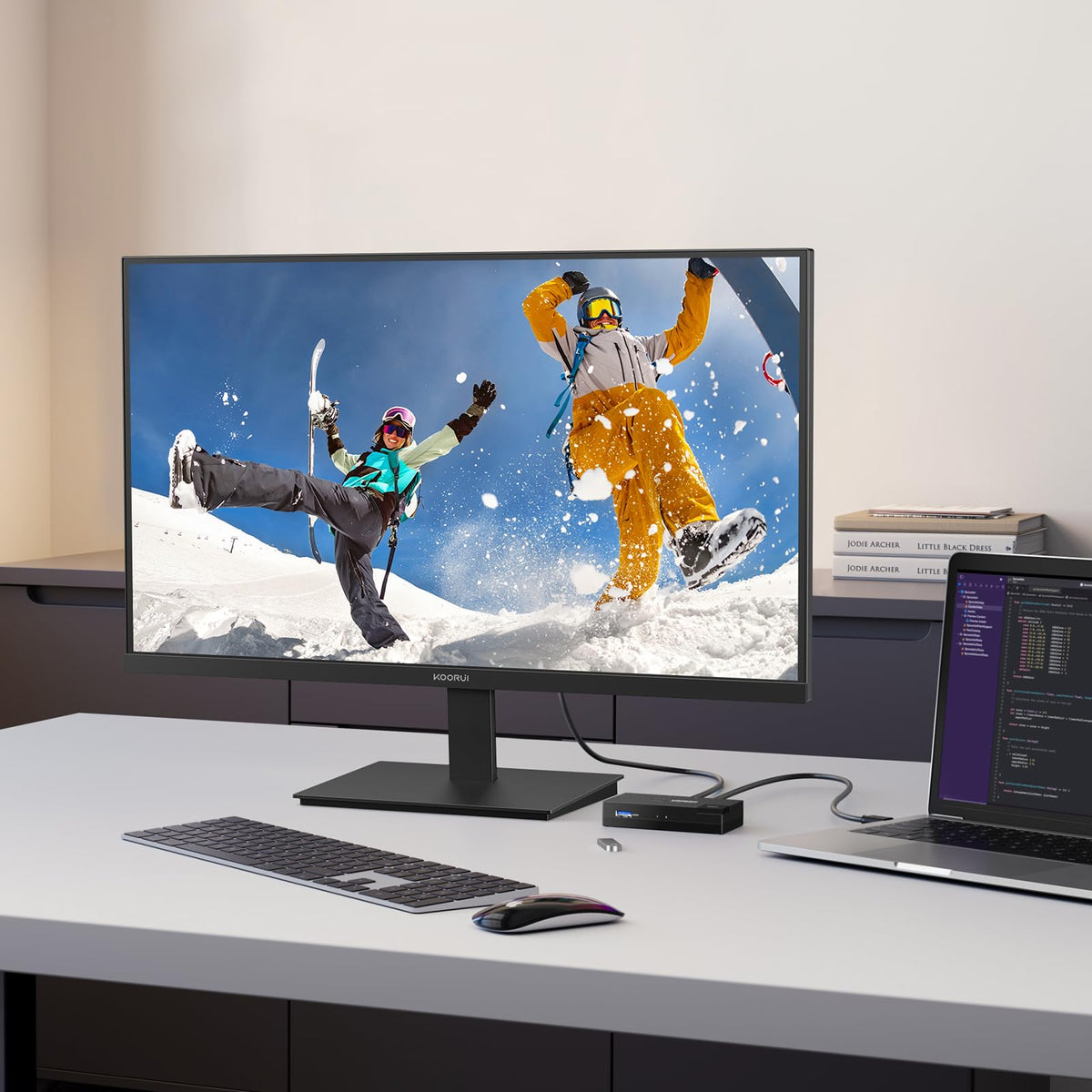 KOORUI versatile HDMI and VGA inputs ensure easy integration