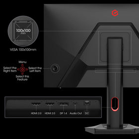 KOORUI Monitor 27 HDMI and DisplayPort connectivity for easy setup