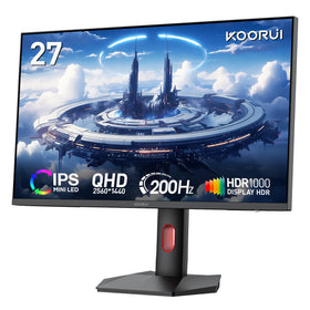 KOORUI Monitor 27 front view showing vibrant 1440p colors for gaming