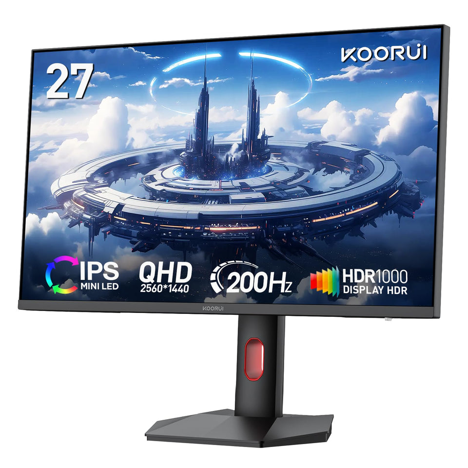 KOORUI Monitor 27 front view showing vibrant 1440p colors for gaming