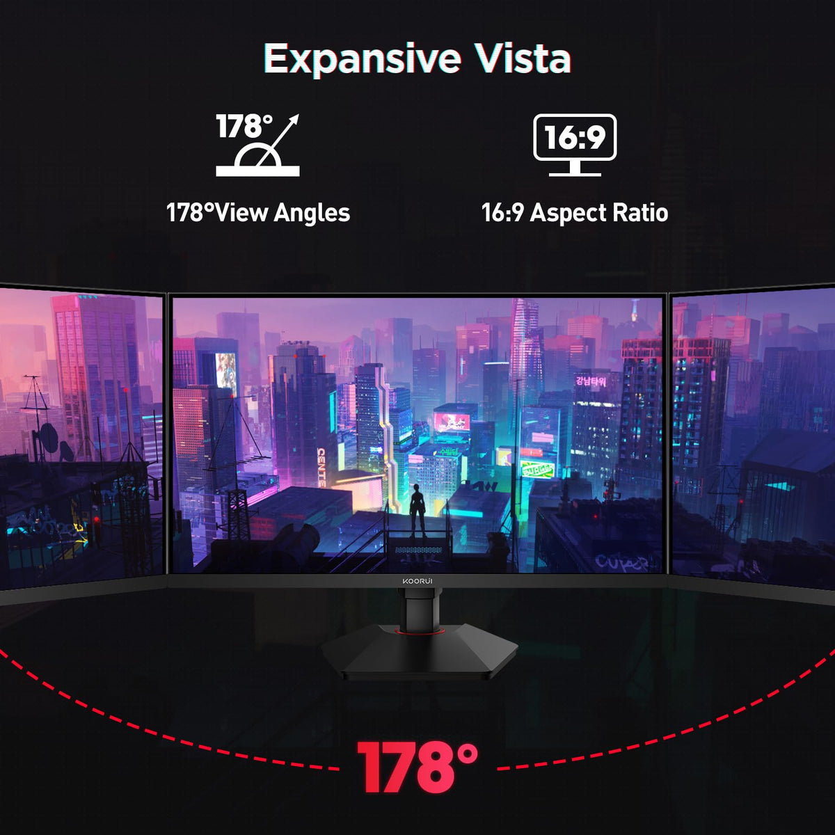 KOORUI PIP/PBP mode helps multitask while gaming or streaming.