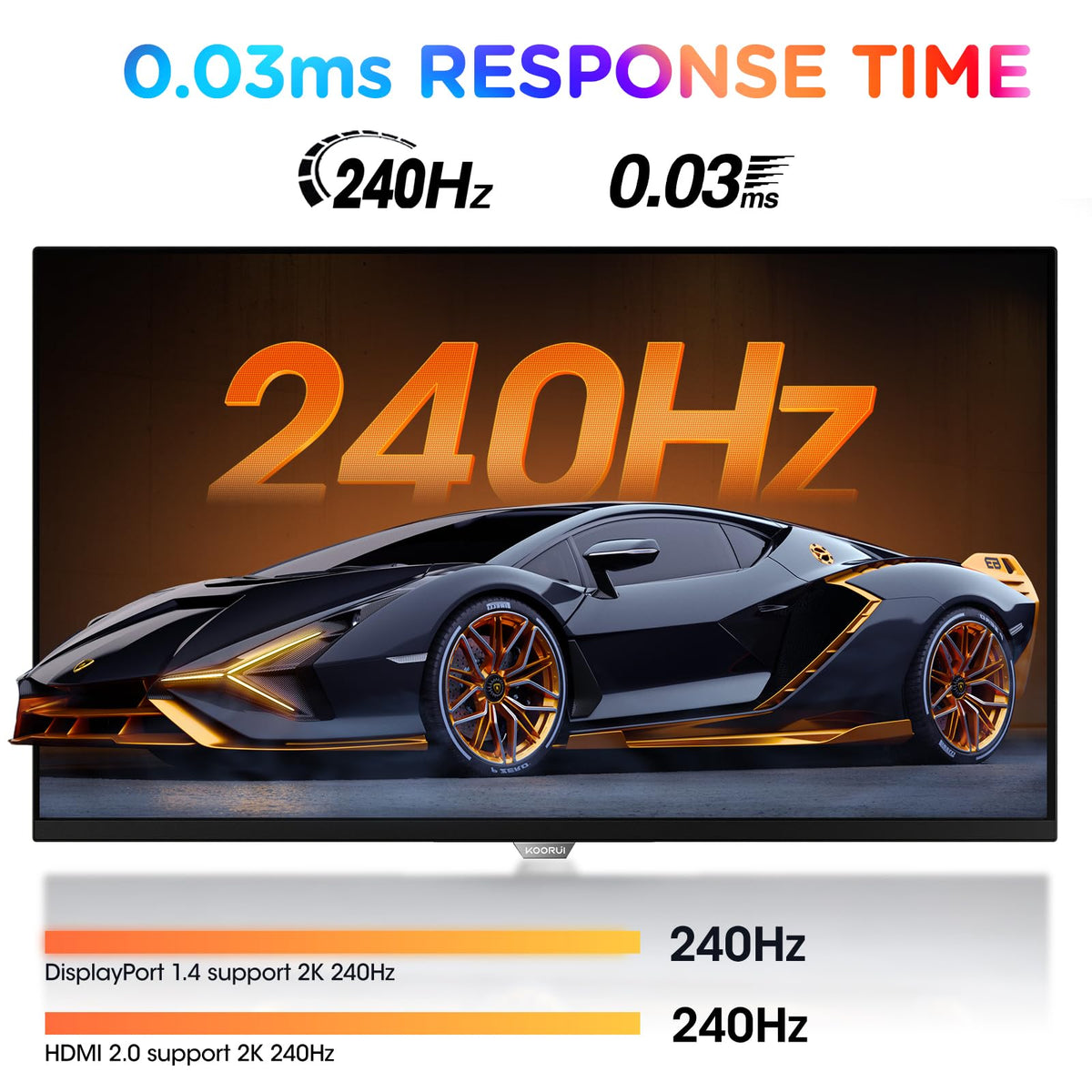 KOORUI S2721XO 0.03ms response time minimizes motion blur