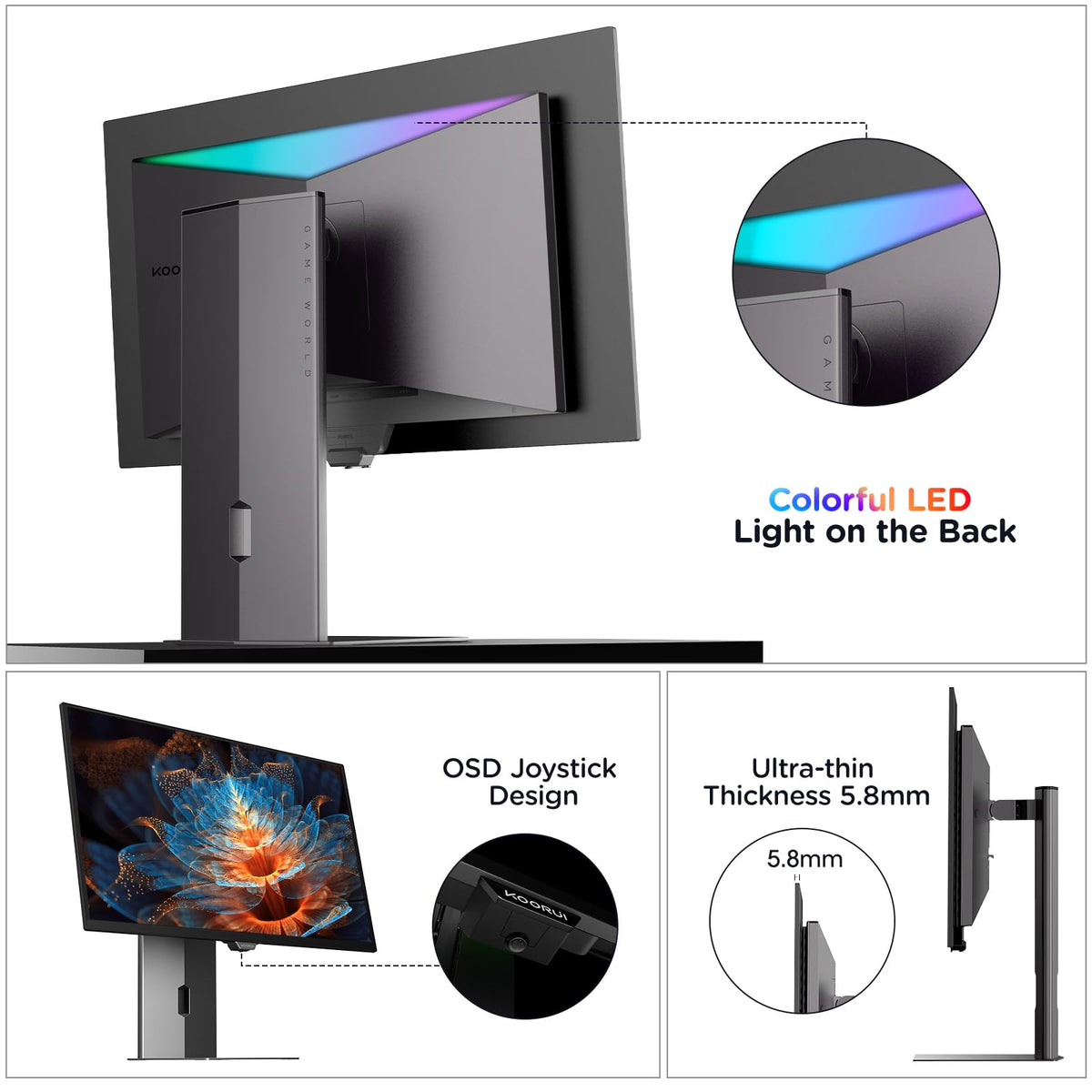 KOORUI S2721XO 99% DCI-P3 color for cinematic hues