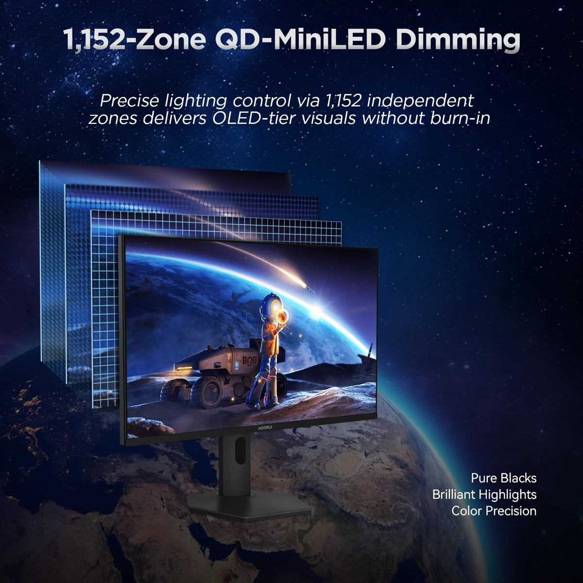 KOORUI S2741LM dual-mode 4K UHD 160Hz for cinematic experiences.