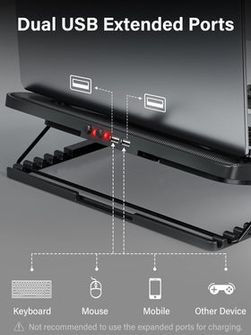 Kootek dual USB hub and cable ports view offering extra connectivity for peripherals