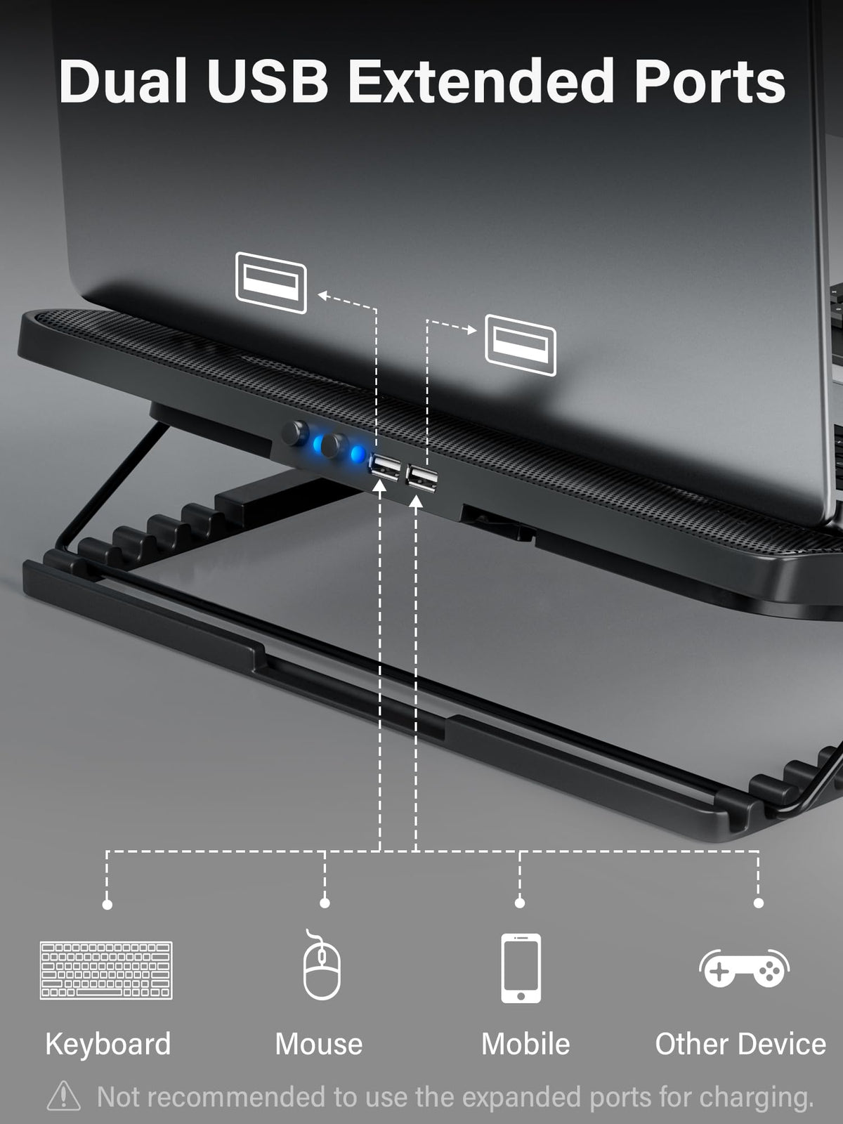 Kootek cooling pad under laptop in gaming setup reducing surface heat