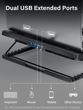 Kootek cooling pad under laptop in gaming setup reducing surface heat