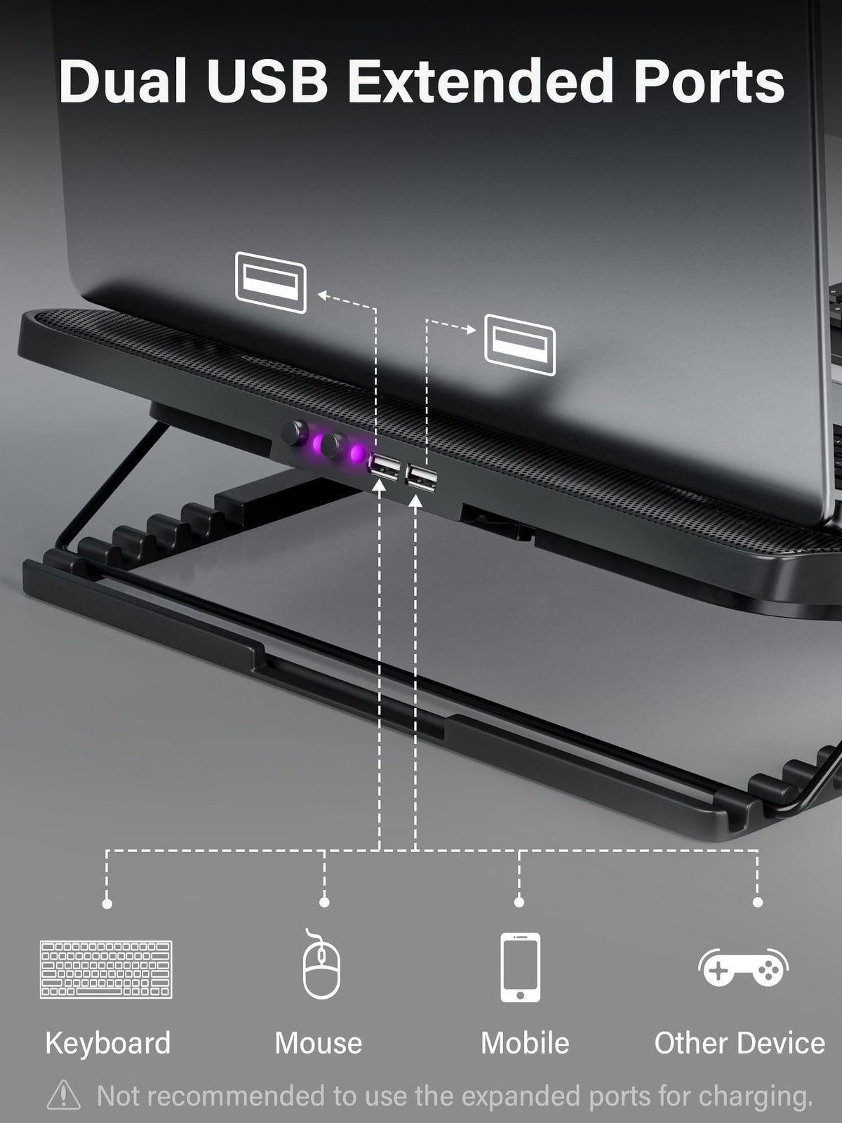 Kootek cooling pad under a gaming laptop reducing heat during sessions