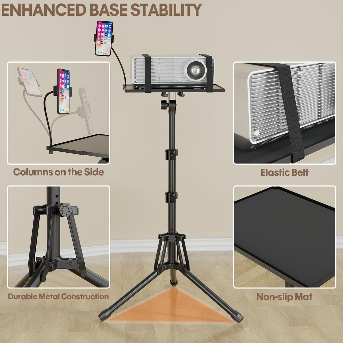 KOOV stand folded inside carry bag for easy transport benefit