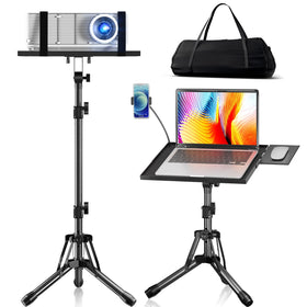 KOOV front view of assembled stand showing tray and height benefit