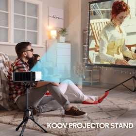 KOOV stand next to chair showing height range and scale benefit