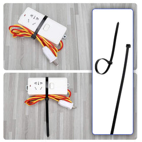 KOOWIN black cable ties in use for durable cable management.
