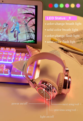 KORABA Kids Headphones with flashing lights follow the rhythm for fun.
