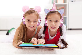 KORABA pink LED lights sync with music for lively classroom or party moments.