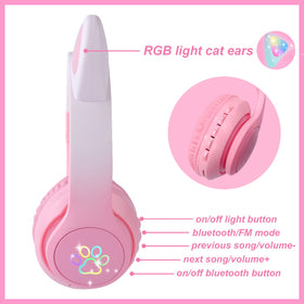 KORABA kids pink headphones ideal for school and travel.