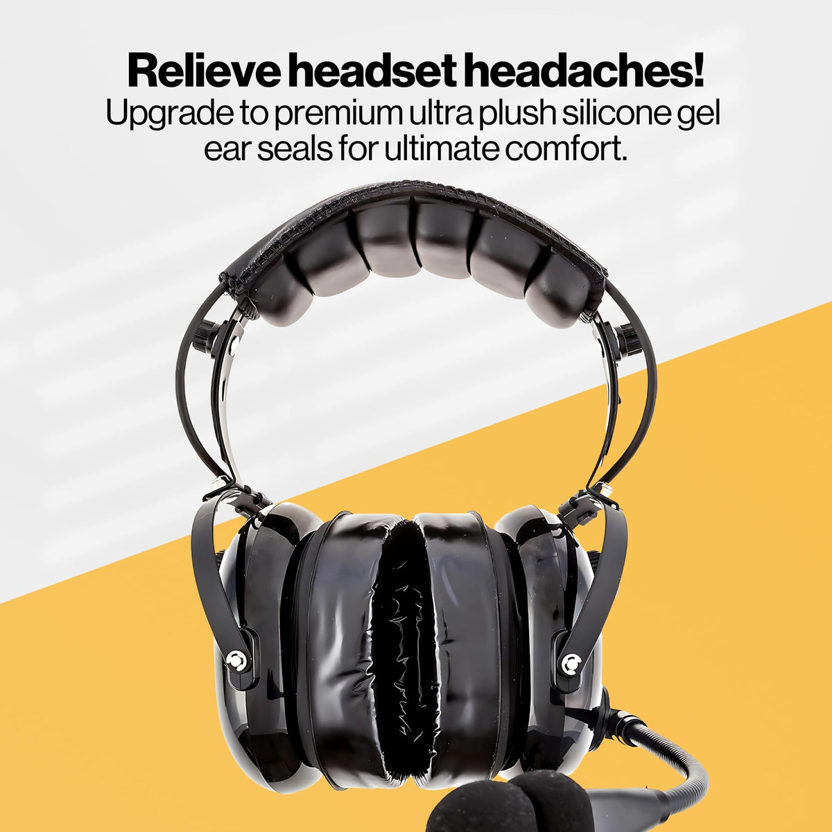 KORE AVIATION gaming headset with Ultra Plush ear seals demonstrates comfortable fit