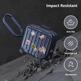 KOREDA AirPods 4 suitcase blue with DIY stickers—personalized style option.